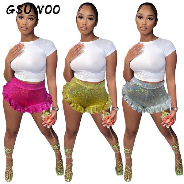 women's shorts gsuwoo women pleated ruffled mini skirt laser glass floral pants summer gilrl high waist shiny skirts, White;black
women's shorts gsuwoo women pleated ruffled mini skirt laser glass floral pants summer gilrl high waist shiny skirts, White;black