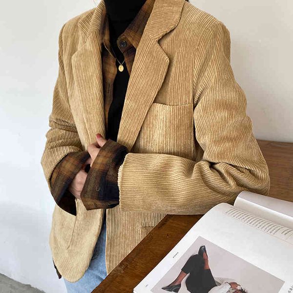 blazers spring striped corduroy blazer women vintage notch collar pockets loose female suit jackets chic outerwear coat 7tyi, White;black
blazers spring striped corduroy blazer women vintage notch collar pockets loose female suit jackets chic outerwear coat 7tyi, White;black