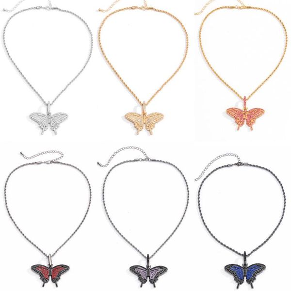 pendant necklaces women butterfly necklace candy color crystal rhinestone twist chain hip hop fashion jewelry, Silver
pendant necklaces women butterfly necklace candy color crystal rhinestone twist chain hip hop fashion jewelry, Silver