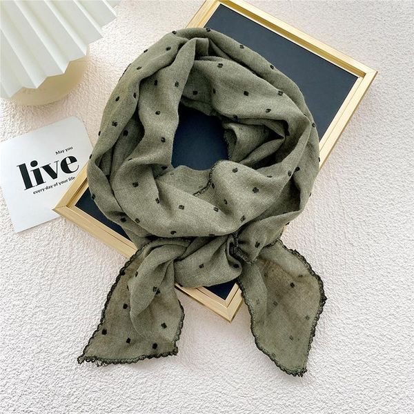 scarves dot printed solid color cotton diamond triangle scarf female spring summer soft versatile korea 150*30cm decorative small shawl, Blue;gray
scarves dot printed solid color cotton diamond triangle scarf female spring summer soft versatile korea 150*30cm decorative small shawl, Blue;gray