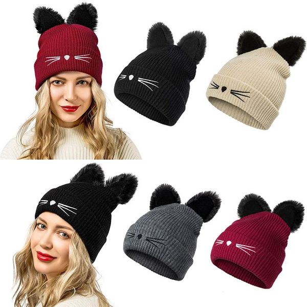 beanies winter fashion cat ear knitted hat warm cap for women embroidered knit crochet wool skull accessories
beanies winter fashion cat ear knitted hat warm cap for women embroidered knit crochet wool skull accessories