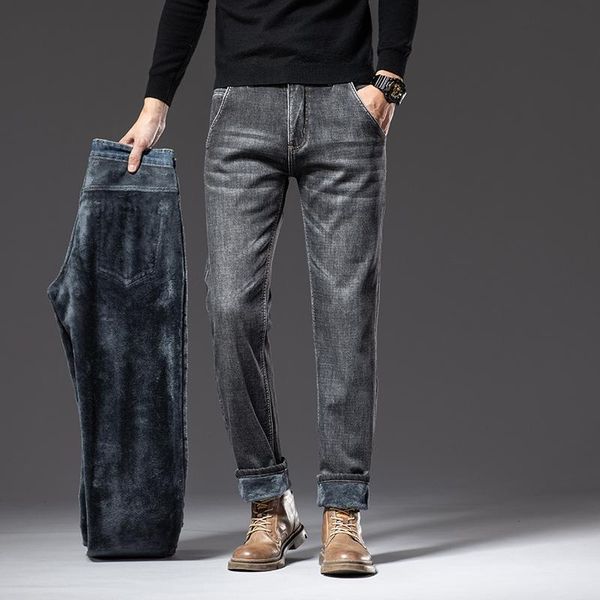 men's jeans winter warm fleece slim anti-theft zipper design thicken stretch grey denim pants male brand clothing, Blue
men's jeans winter warm fleece slim anti-theft zipper design thicken stretch grey denim pants male brand clothing, Blue