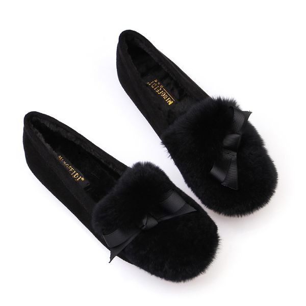 women flats winter shoes natural rabbit fur loafers women mocassin female slip on shoes flats loafer plus size 43, Black
women flats winter shoes natural rabbit fur loafers women mocassin female slip on shoes flats loafer plus size 43, Black
