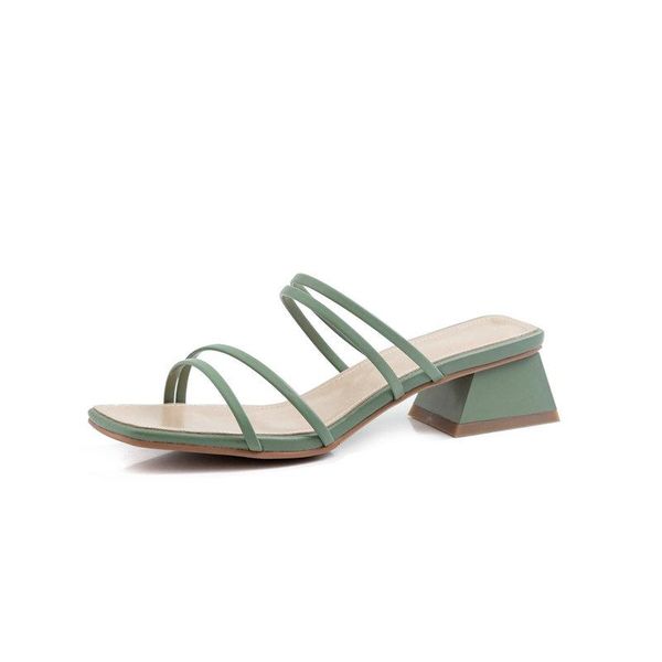 women slippers 3.5cm square heels slipper open toe sandals green beige red ladies party shoes woman, Black
women slippers 3.5cm square heels slipper open toe sandals green beige red ladies party shoes woman, Black