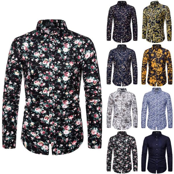 men's casual shirts floral blouses long sleeve slim fit shirt business turn down collar simple breasted plus size mens clothing, White;black
men's casual shirts floral blouses long sleeve slim fit shirt business turn down collar simple breasted plus size mens clothing, White;black