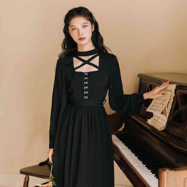 dress autumn high-waisted female vintage black long elegant dress feminine bing, Black;gray
dress autumn high-waisted female vintage black long elegant dress feminine bing, Black;gray