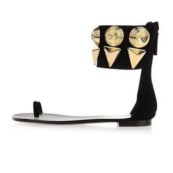 sandals selling concise ankle gold metal decor sandal shoes woman flat gladiator, Black
sandals selling concise ankle gold metal decor sandal shoes woman flat gladiator, Black