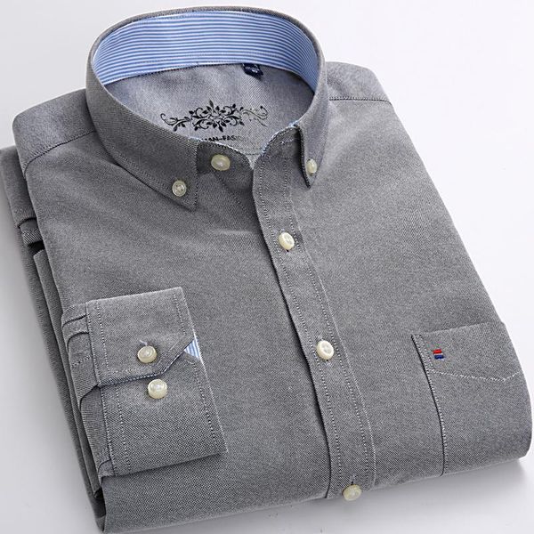 men's casual shirts fashion long sleeve solid oxford shirt single patch pocket simple design standard-fit button-down collar, White;black
men's casual shirts fashion long sleeve solid oxford shirt single patch pocket simple design standard-fit button-down collar, White;black