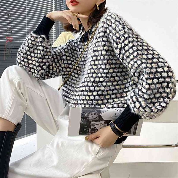 autumn winter round-neck plaid pattern loose all-match street wear knitted jumper black sweater women 2a2453 210527, White
autumn winter round-neck plaid pattern loose all-match street wear knitted jumper black sweater women 2a2453 210527, White