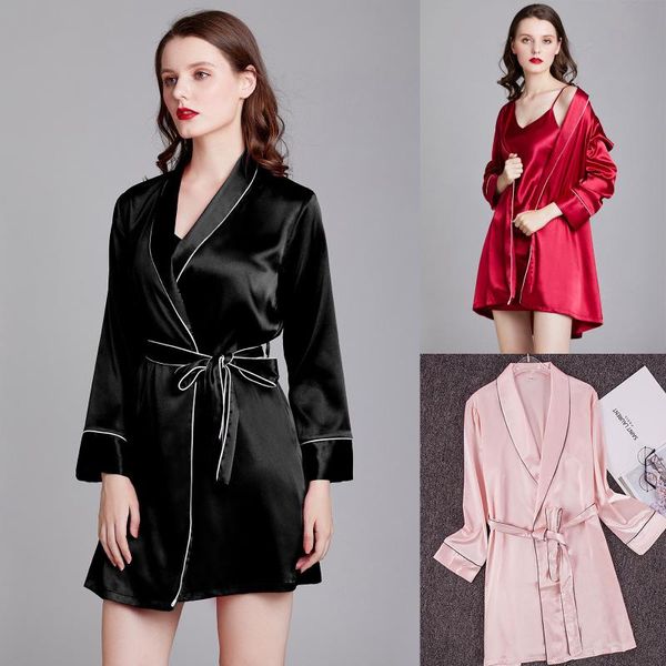 women's tracksuits woman v-neck sleepwear sling silk nightdress nightgown bathrobe home wear sleeveless tank+pajamas sets, Gray
women's tracksuits woman v-neck sleepwear sling silk nightdress nightgown bathrobe home wear sleeveless tank+pajamas sets, Gray