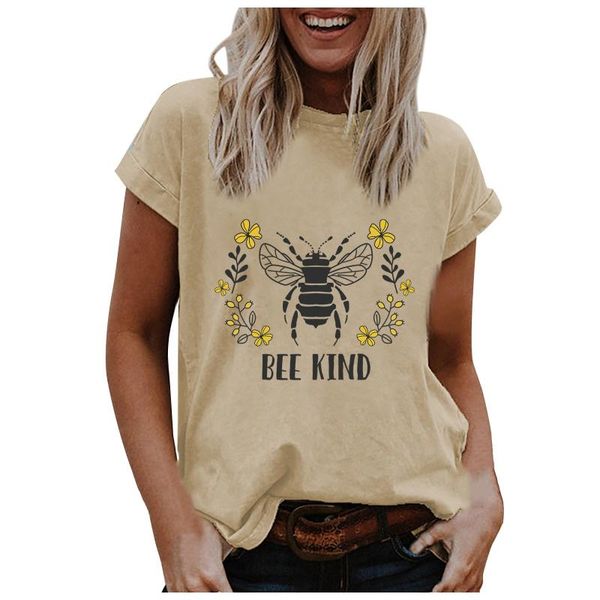 women's t-shirt bee kind print t-shirts fashion oversized o-neck hundred short sleeve tee shirt summer ropa mujer, White
women's t-shirt bee kind print t-shirts fashion oversized o-neck hundred short sleeve tee shirt summer ropa mujer, White