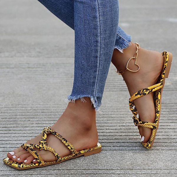 slippers fashion snake pattern printing women outdoor mature summer shoes elegant flat slides pu square toe twist, Black
slippers fashion snake pattern printing women outdoor mature summer shoes elegant flat slides pu square toe twist, Black