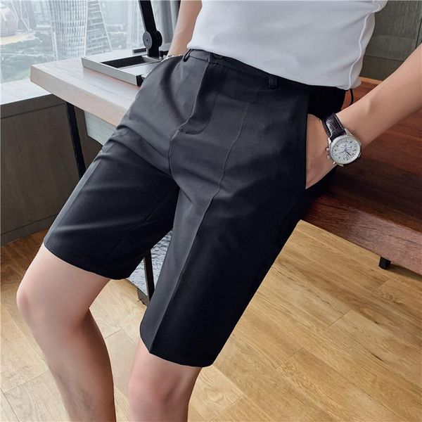 men's shorts british style fashion 2021 summer thin men clothing simple knee length slim fit business formal wear casual short homme, White;black
men's shorts british style fashion 2021 summer thin men clothing simple knee length slim fit business formal wear casual short homme, White;black