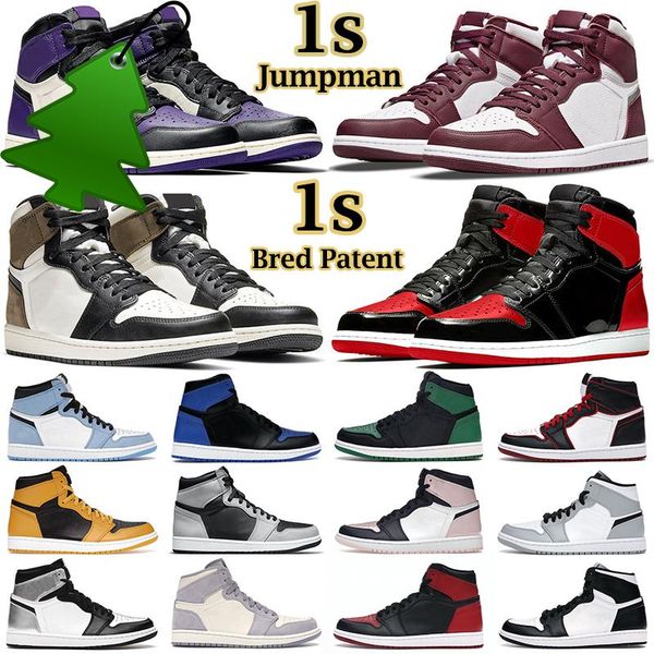 men women basketball shoes 1s jumpman 1 high mid bordeaux atmosphere bred patent university blue hyper royal court purple mens trainers, Black
men women basketball shoes 1s jumpman 1 high mid bordeaux atmosphere bred patent university blue hyper royal court purple mens trainers, Black