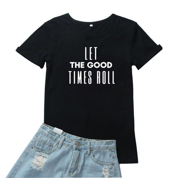women's t-shirt let the good times roll femme funny letters pattern womens casual o-neck women tshirt black tide t shirt, White
women's t-shirt let the good times roll femme funny letters pattern womens casual o-neck women tshirt black tide t shirt, White