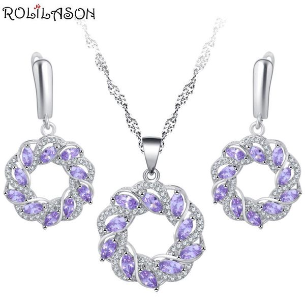 earrings & necklace rolilason high-end purple crystal inlaid pendant fashion christmas gift female models js804, Silver
earrings & necklace rolilason high-end purple crystal inlaid pendant fashion christmas gift female models js804, Silver