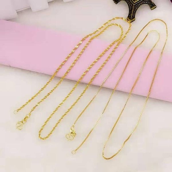 chains elegant 14k yellow gold necklace for women 60cm water wave chain box birthday pendant fine jewelry gift, Silver
chains elegant 14k yellow gold necklace for women 60cm water wave chain box birthday pendant fine jewelry gift, Silver