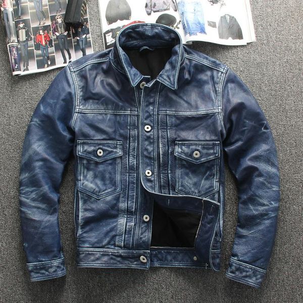 men's leather & faux vintage 2021 blue japan style genuine jacket men single breasted plus size 3xl real natural cowhide autumn short c, Black
men's leather & faux vintage 2021 blue japan style genuine jacket men single breasted plus size 3xl real natural cowhide autumn short c, Black