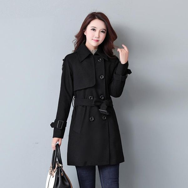 women's wool & blends 2021 autumn and winter fashion woolen coat elegant ol thicken trench long sleeve female outerwear overcoat with b, Black
women's wool & blends 2021 autumn and winter fashion woolen coat elegant ol thicken trench long sleeve female outerwear overcoat with b, Black