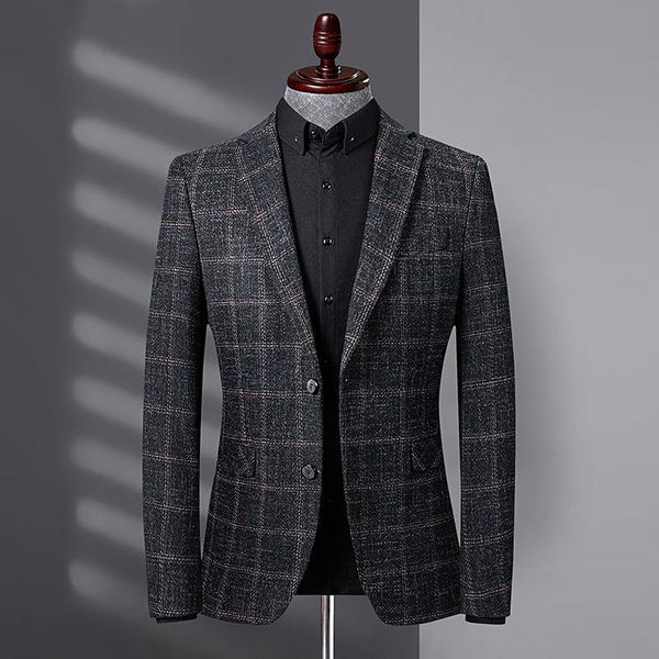 men's suits & blazers 2021 autumn trend fashion business leisure solid color plaid suit personalized slim men, White;black
men's suits & blazers 2021 autumn trend fashion business leisure solid color plaid suit personalized slim men, White;black