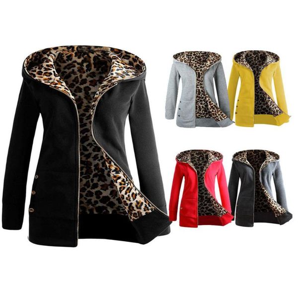 women's hoodies & sweatshirts women plus coat velvet thickened hooded leopard zipper long sleeves 4 solid color warm fashion winter, Black 
women's hoodies & sweatshirts women plus coat velvet thickened hooded leopard zipper long sleeves 4 solid color warm fashion winter, Black