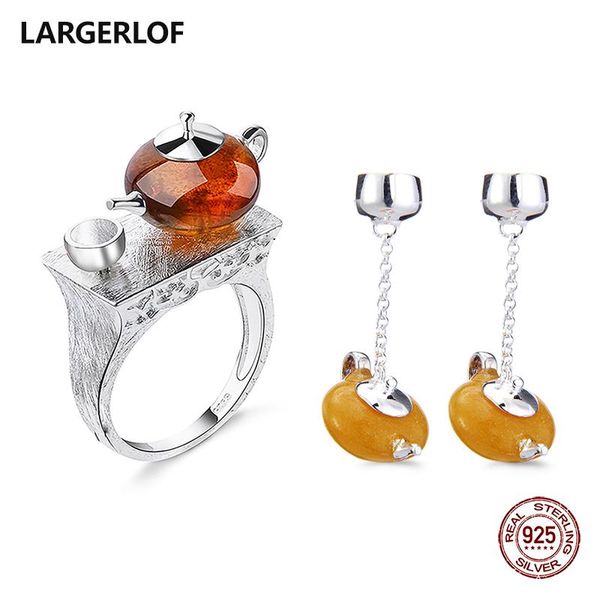 bracelet, earrings & necklace largerlof 925 sterling silver jewelry set amber ring women handmade sets js50015, Black
bracelet, earrings & necklace largerlof 925 sterling silver jewelry set amber ring women handmade sets js50015, Black