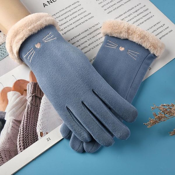 five fingers gloves 2021 autumn winter caring cat outdoor warm touch screen elegant women thicken lovely, Blue;gray
five fingers gloves 2021 autumn winter caring cat outdoor warm touch screen elegant women thicken lovely, Blue;gray