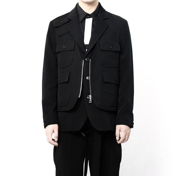 men's suits & blazers suit zipper stitching double layer dark tie multi-pocket, White;black
men's suits & blazers suit zipper stitching double layer dark tie multi-pocket, White;black