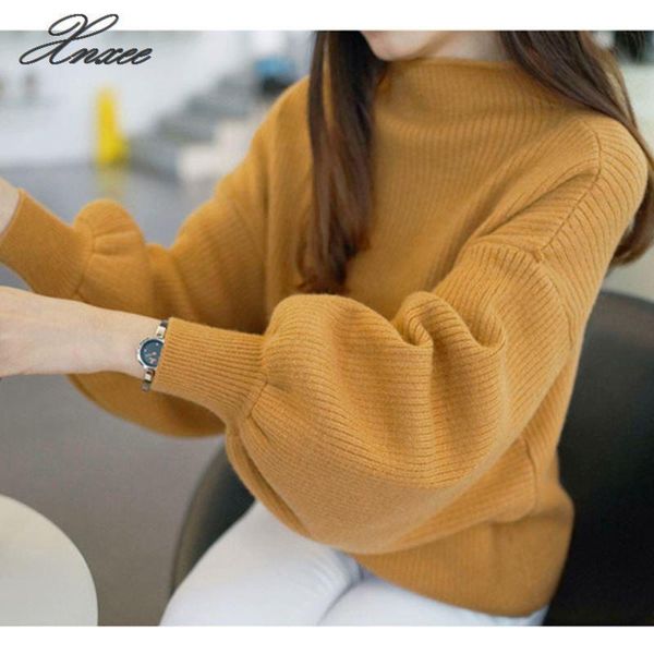 women's sweaters women lantern sleeve half turtleneck 2021 autumn female sweater clothes fashion, White;black
women's sweaters women lantern sleeve half turtleneck 2021 autumn female sweater clothes fashion, White;black