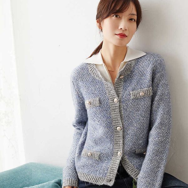 women's sweaters blue sequins loose perfume knitting women's cardigan long sleeves round turtleneck short brim coat can custom siz, White;black
women's sweaters blue sequins loose perfume knitting women's cardigan long sleeves round turtleneck short brim coat can custom siz, White;black