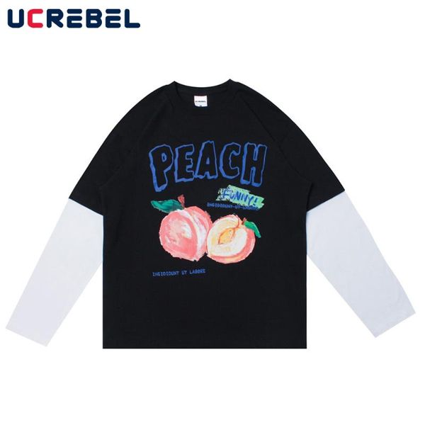 men's t-shirts print long sleeve t-shirt mens autumn contrast paneled fake two pieces casual loose crew neck cotton tee men, White;black
men's t-shirts print long sleeve t-shirt mens autumn contrast paneled fake two pieces casual loose crew neck cotton tee men, White;black