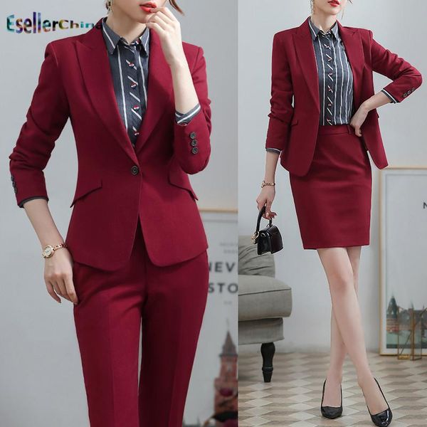 long sleeve formal women business suits professional office work wear female career interview job ol styles blazers women's two piece p, White
long sleeve formal women business suits professional office work wear female career interview job ol styles blazers women's two piece p, White
