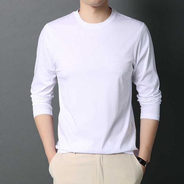 spring 2021 and autumn trend middle-aged base loose bottomed long sleeve solid round neck mercerized cotton t-shirt for men, White;black
spring 2021 and autumn trend middle-aged base loose bottomed long sleeve solid round neck mercerized cotton t-shirt for men, White;black