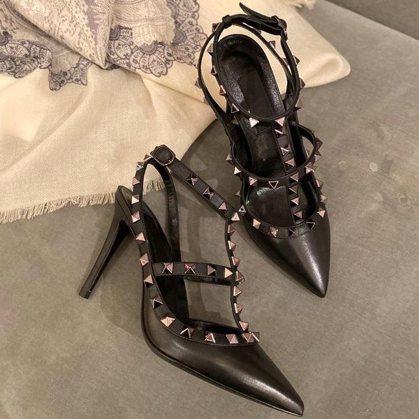 sandals 2021 spring and summer pointed back high-heeled fashion sheepskin women's shoes with rivet heel solid color commuter, Black
sandals 2021 spring and summer pointed back high-heeled fashion sheepskin women's shoes with rivet heel solid color commuter, Black