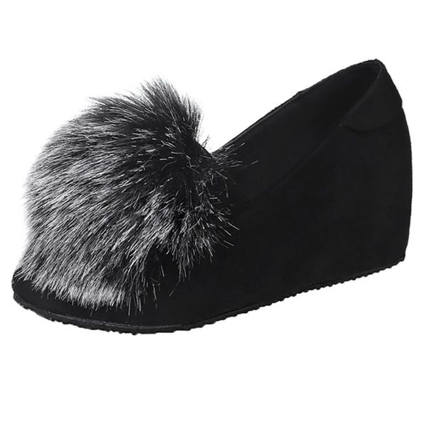 dress shoes sagace wedges for women round heel with fur casual slip on lazy peas ladies toe pumps, Black
dress shoes sagace wedges for women round heel with fur casual slip on lazy peas ladies toe pumps, Black