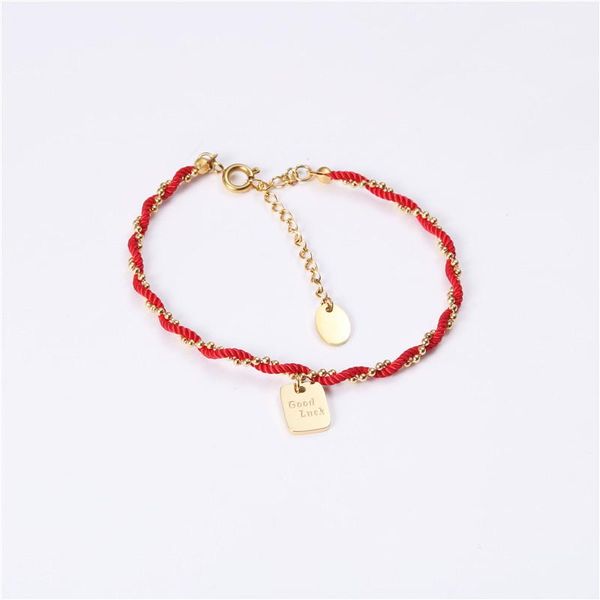 bangle titanium steel electroplated real gold red rope lucky braided bracelet fashion joker simple, Black
bangle titanium steel electroplated real gold red rope lucky braided bracelet fashion joker simple, Black