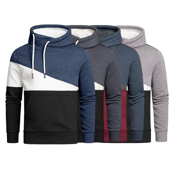 men's sweaters skin-friendly soft color block hooded pullover sweatshirt streetwear, White;black
men's sweaters skin-friendly soft color block hooded pullover sweatshirt streetwear, White;black