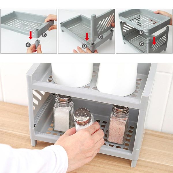 double-layer storage rack organizer holder for kitchen bathroom office durable ac889 hooks & rails
double-layer storage rack organizer holder for kitchen bathroom office durable ac889 hooks & rails