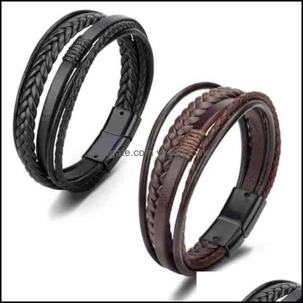 charm bracelets jewelry trendy genuine leather men stainls steel mtilayer braided rope for male female drop delivery 2021 xa7eo, Golden;silver
charm bracelets jewelry trendy genuine leather men stainls steel mtilayer braided rope for male female drop delivery 2021 xa7eo, Golden;silver