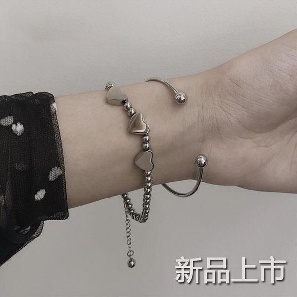link, chain korean love men's bracelet ladies' ins special-interest design temperament peach heart boho luxury, Black
link, chain korean love men's bracelet ladies' ins special-interest design temperament peach heart boho luxury, Black