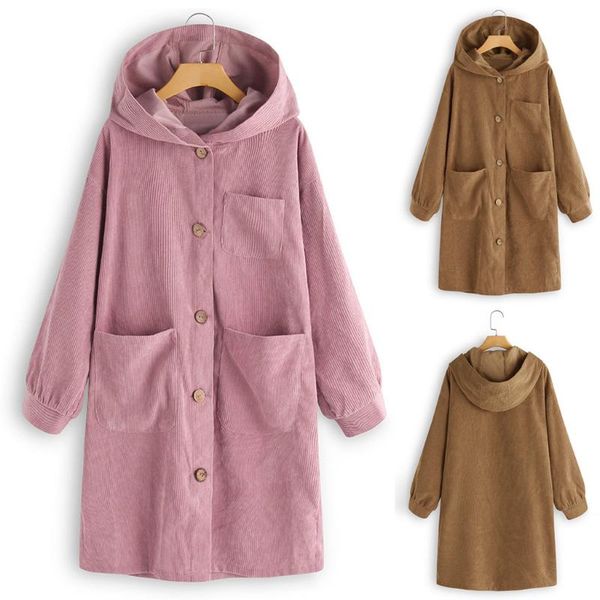 women's trench coats long thin corduroy women for spring autumn 2021 fashion oversize sleeve button down casual hooded outwear, Tan;black
women's trench coats long thin corduroy women for spring autumn 2021 fashion oversize sleeve button down casual hooded outwear, Tan;black