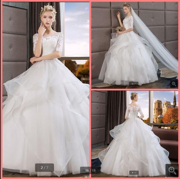 2021 robe de mariage white tulle ball gown wedding dresses lace appliques ruffled half sleeve modest bridal gowns floor length princess puff
2021 robe de mariage white tulle ball gown wedding dresses lace appliques ruffled half sleeve modest bridal gowns floor length princess puff