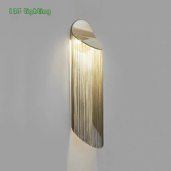 modern gold metal chain led wall lamp living room bedroom bedside sconce corridor novel design home decoration lights
modern gold metal chain led wall lamp living room bedroom bedside sconce corridor novel design home decoration lights