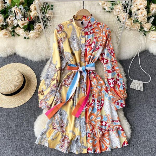 dress women court style color matching streetwear printed bubble sleeve elegant hit collect waist comfort vestidos casual dresses, Black;gray
dress women court style color matching streetwear printed bubble sleeve elegant hit collect waist comfort vestidos casual dresses, Black;gray