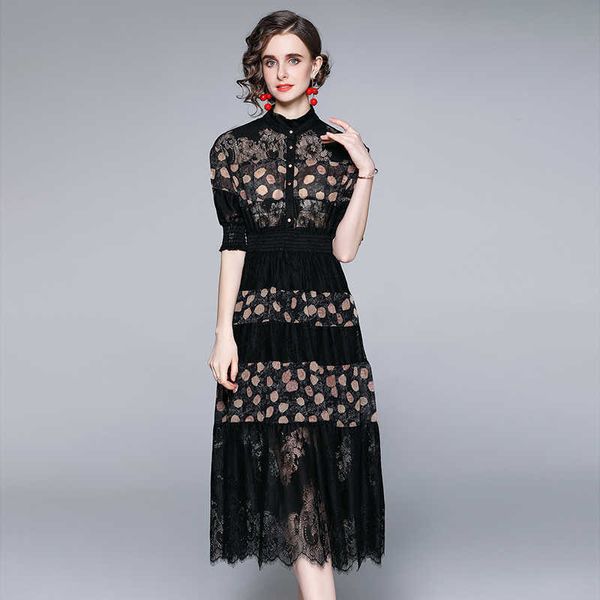 temperament summer dress women elegant short sleeve hollow out lace patchwork dot print 210529, Black;gray
temperament summer dress women elegant short sleeve hollow out lace patchwork dot print 210529, Black;gray