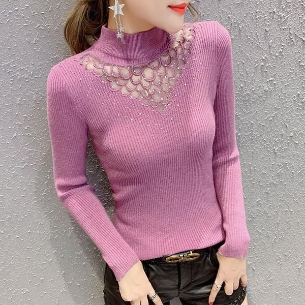women's sweaters spring turtleneck sweater women pink diamonds lace mesh transparent pullover long sleeve knit jumper jersey de mujer, White;black
women's sweaters spring turtleneck sweater women pink diamonds lace mesh transparent pullover long sleeve knit jumper jersey de mujer, White;black