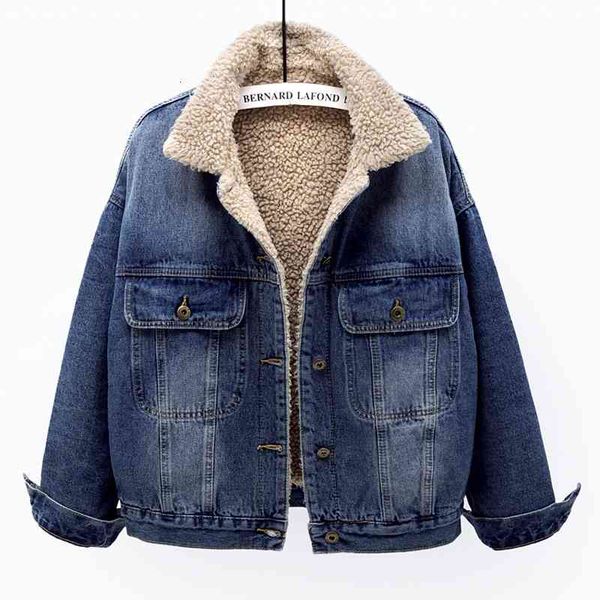 jacket winter fashion thick warm lamb fur liner jeans coat women loose short denim jacket female vintage dark blue outerwear, Black;brown
jacket winter fashion thick warm lamb fur liner jeans coat women loose short denim jacket female vintage dark blue outerwear, Black;brown