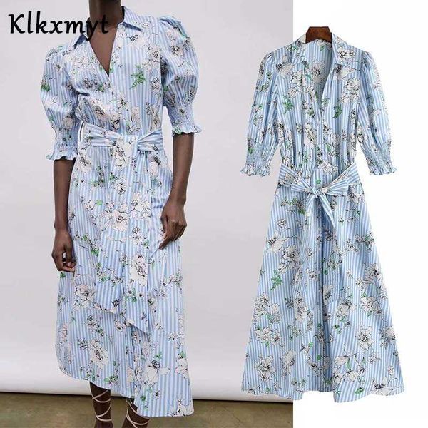 klkxmyt za dress women fashion floral printed vintage short sleeve shirt midi dresses sashes chic button-up female vestidos 210527, Black;gray
klkxmyt za dress women fashion floral printed vintage short sleeve shirt midi dresses sashes chic button-up female vestidos 210527, Black;gray