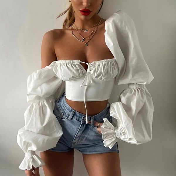 women's blouses & shirts fashion lantern sleeve lace up ruched square neck white cropped blouse women cottagecore missnight
women's blouses & shirts fashion lantern sleeve lace up ruched square neck white cropped blouse women cottagecore missnight
