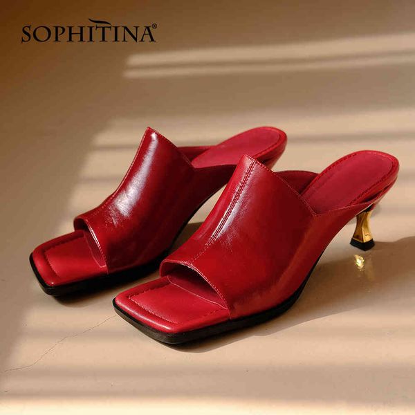 sophitina fashion slippers women sheepskin comfortable low thin heels solid party shoes slippers po634 210513, Black
sophitina fashion slippers women sheepskin comfortable low thin heels solid party shoes slippers po634 210513, Black